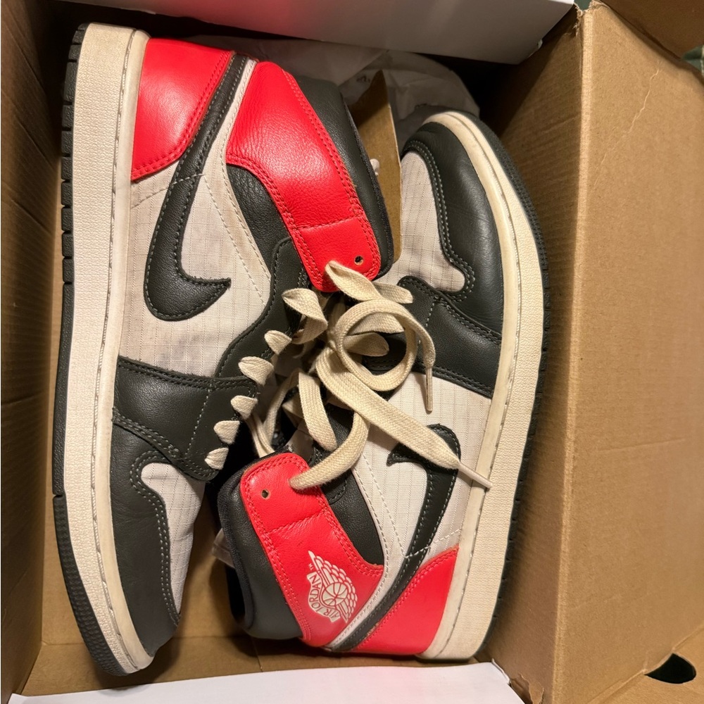 Nike Air Jordan hot coral and Black High-Top Sneakers